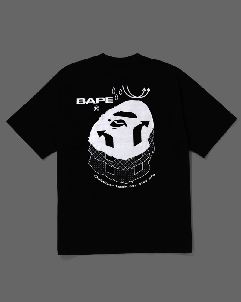 Bape Reflective Print T-shirts Herren Schwarz | SIG-967251