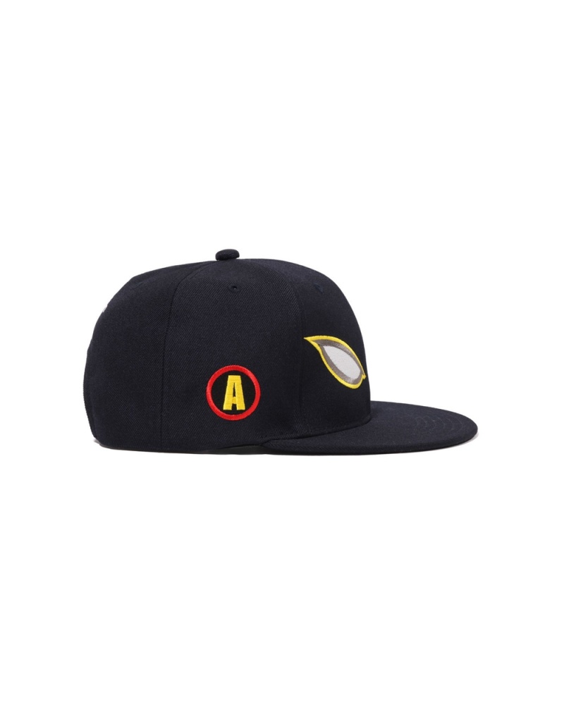 Bape Shadow Snap Back Hüte Herren Navy Blau | QLS-023196