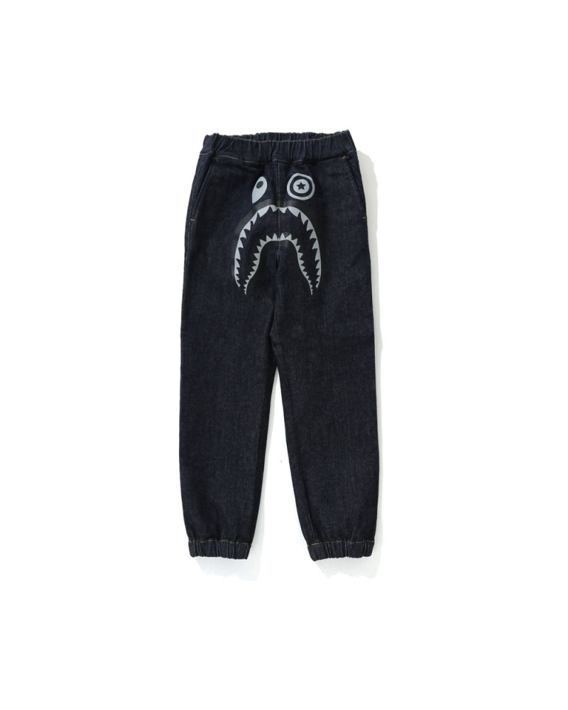 Bape Shark Denim Jogger Unterteile Kinder Blau | GYQ-136495