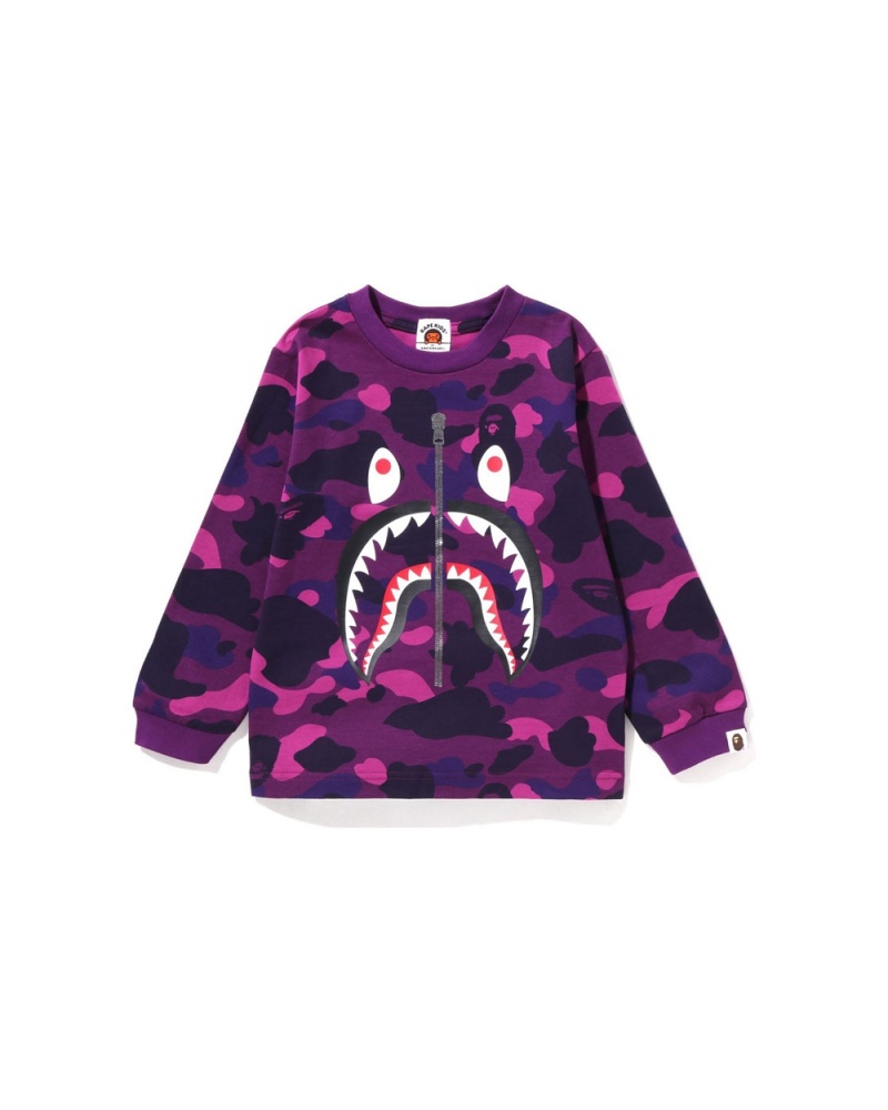 Bape Shark L/S Oberteile Kinder Lila | DRG-394608