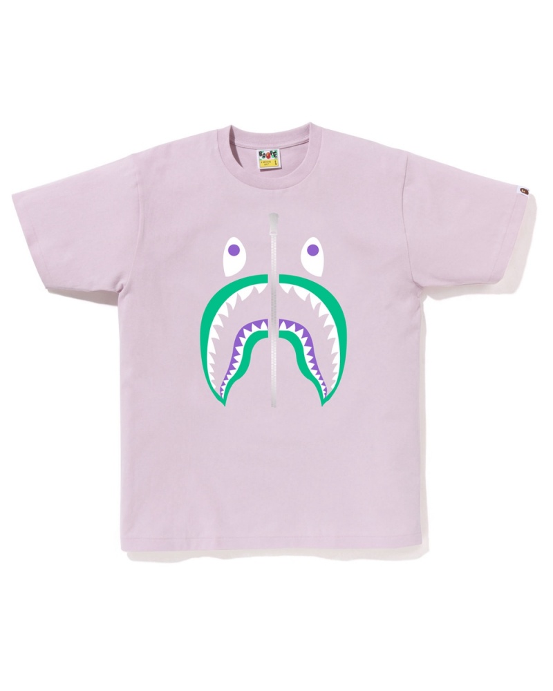 Bape Shark T-shirts Herren Lila | JGZ-059281