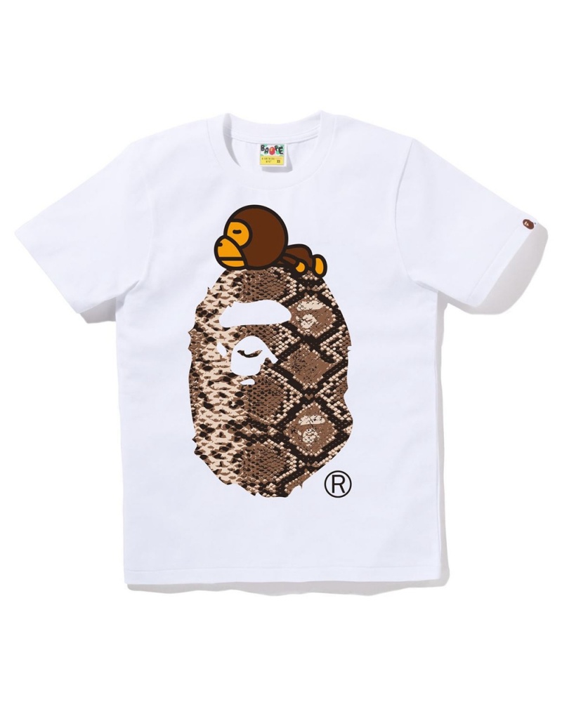 Bape Snake Milo On Big Ape T-shirts Damen Weiß | ZCO-438217