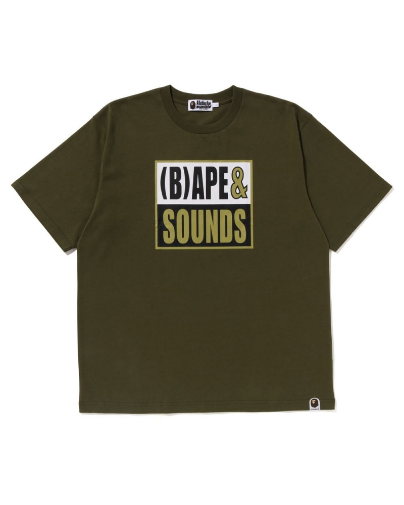 Bape Sounds Logo T-shirts Herren Grün | UBR-217365