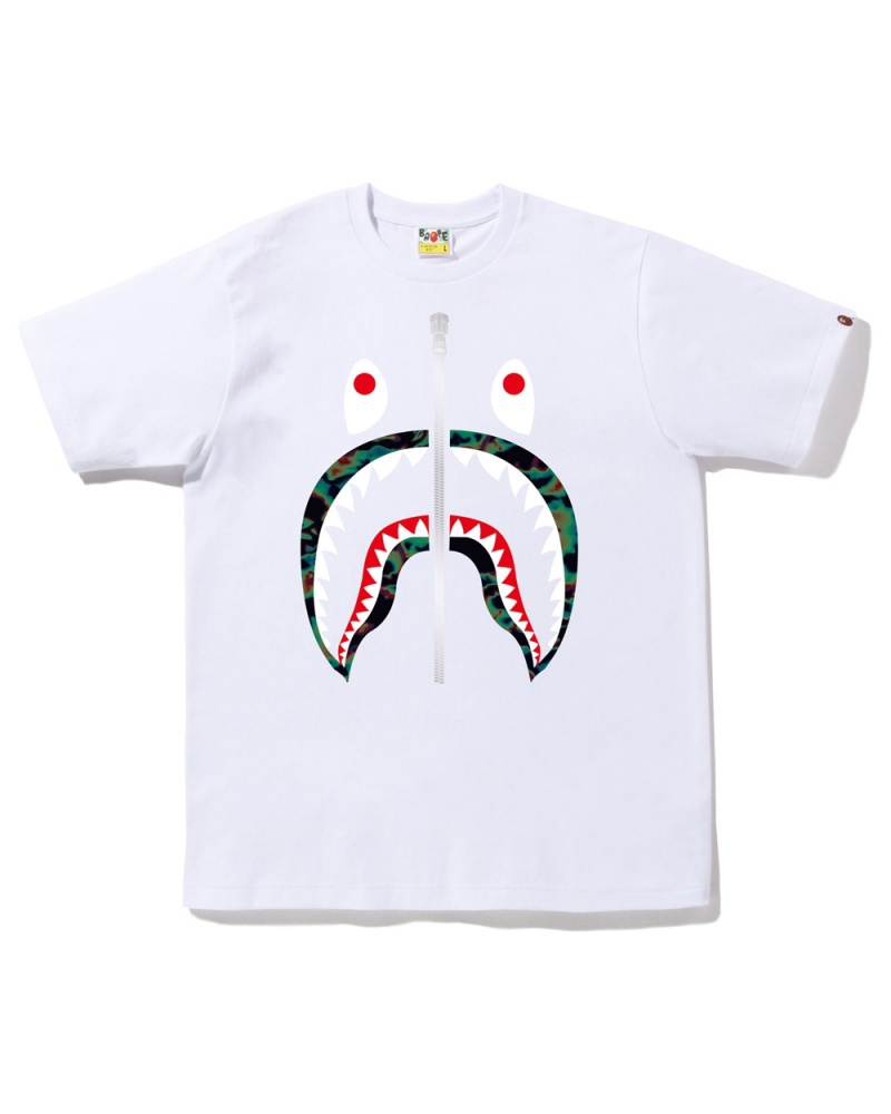 Bape Thermography Shark T-shirts Herren Weiß | YED-039758