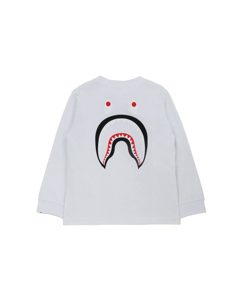 Bape WGM Shark L/S Oberteile Kinder Weiß | NUL-357812