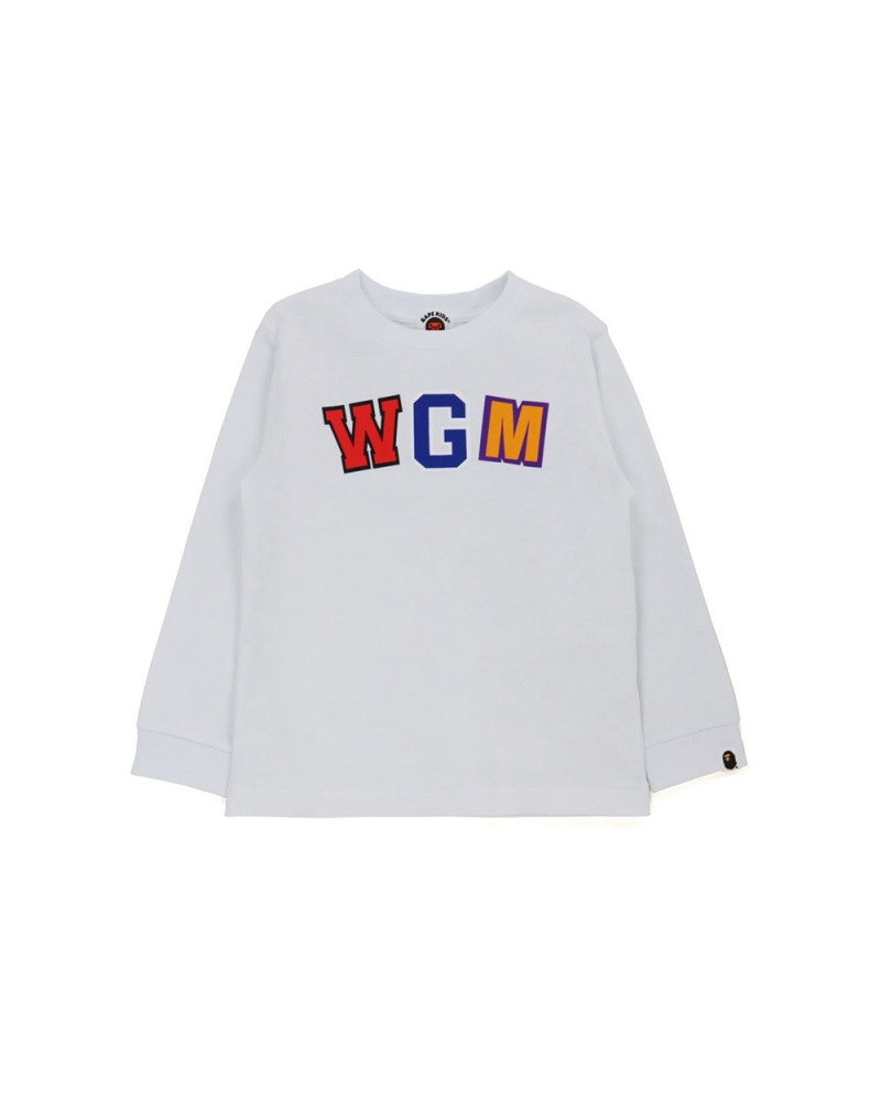 Bape WGM Shark L/S Oberteile Kinder Weiß | NUL-357812