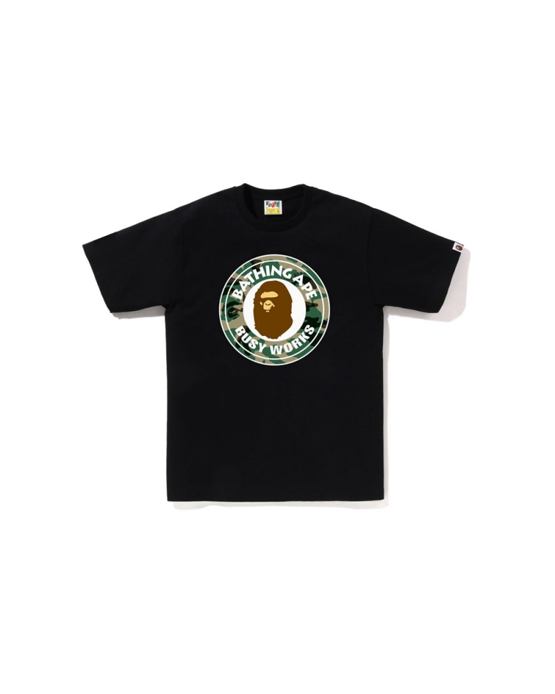 Bape Woodland and College T-shirts Herren Schwarz | MDF-259304