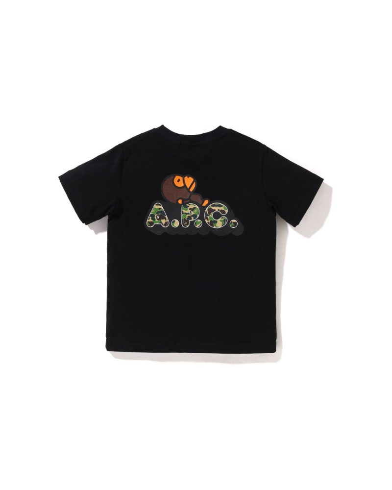 Bape X A.P.C. Milo On APC Oberteile Kinder Schwarz | XOM-094217