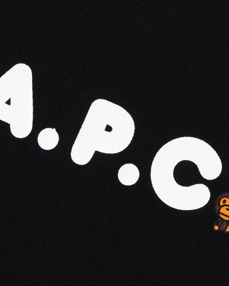 Bape X A.P.C. Milo On APC Oberteile Kinder Schwarz | XOM-094217