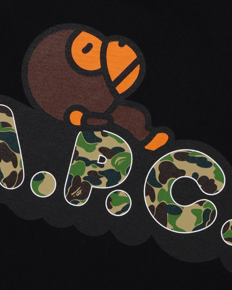 Bape X A.P.C. Milo On APC Oberteile Kinder Schwarz | XOM-094217