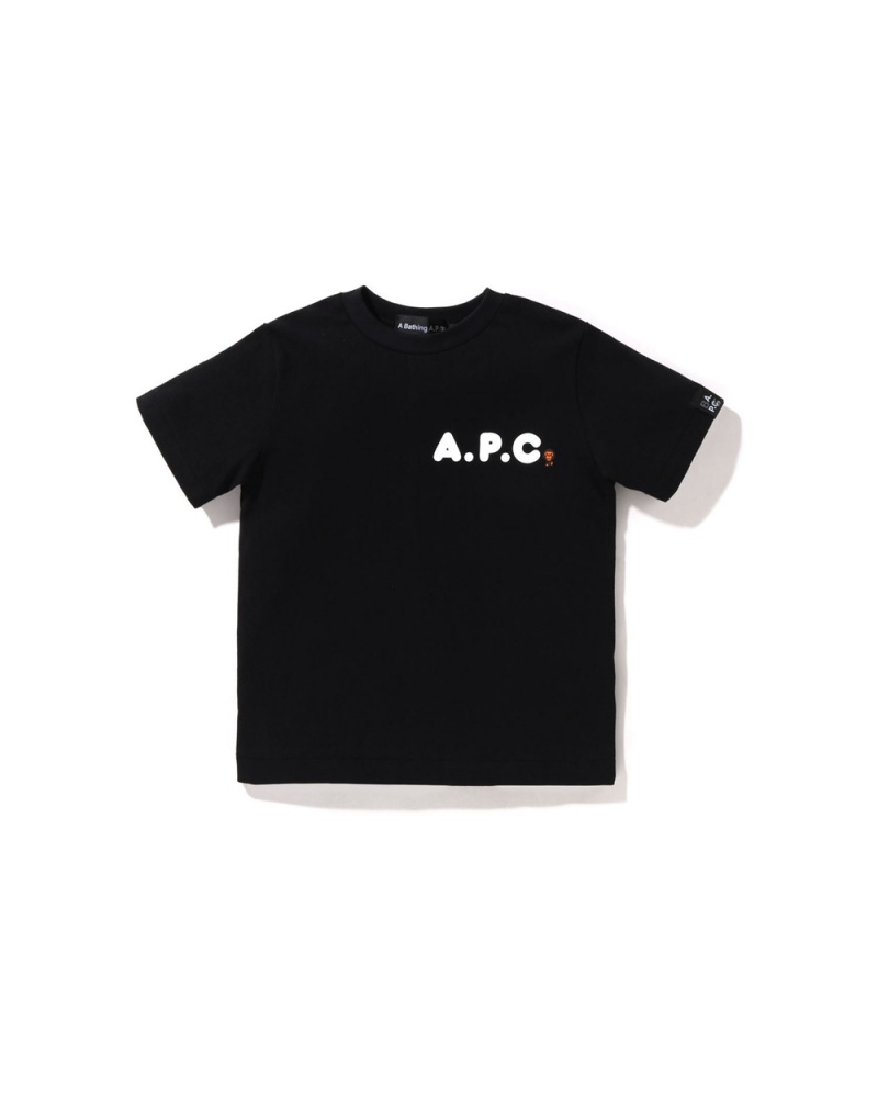 Bape X A.P.C. Milo On APC Oberteile Kinder Schwarz | XOM-094217